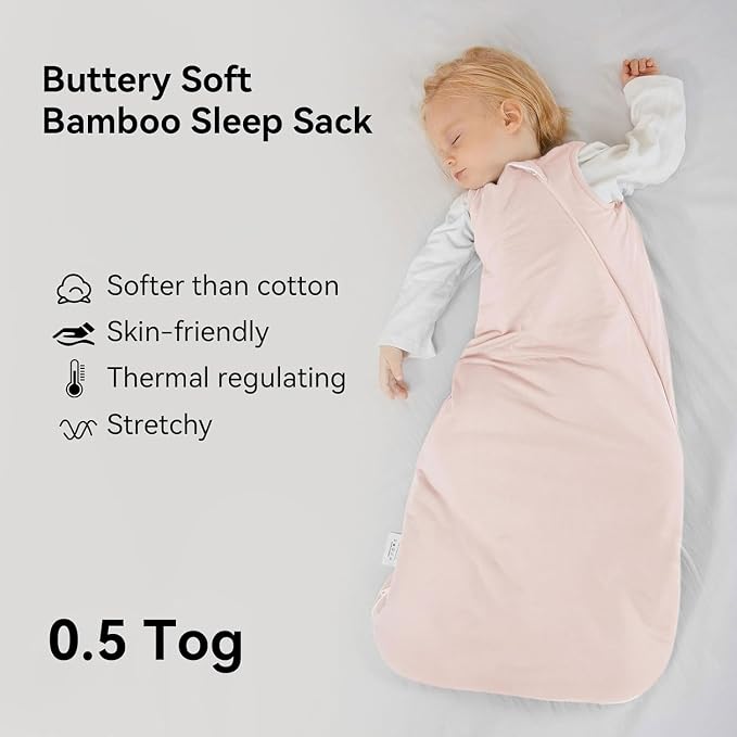 BubblePanda Rayon Made from Bamboo Sleep Sack 0-6 Months 0.5 Tog Soft Newborn - Image 2