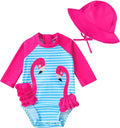 WOLBAY Baby Girl Swimsuit Long Sleeve One Piece Rash Guard by WOLBAY