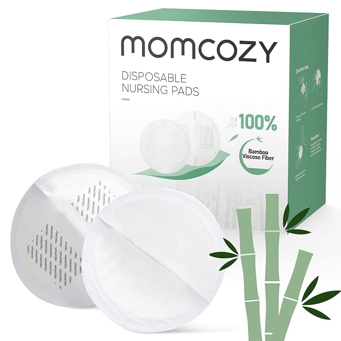 Momcozy Bamboo Fiber Disposable Nursing Pads, 100% Natural Materials and 100% by Momcozy