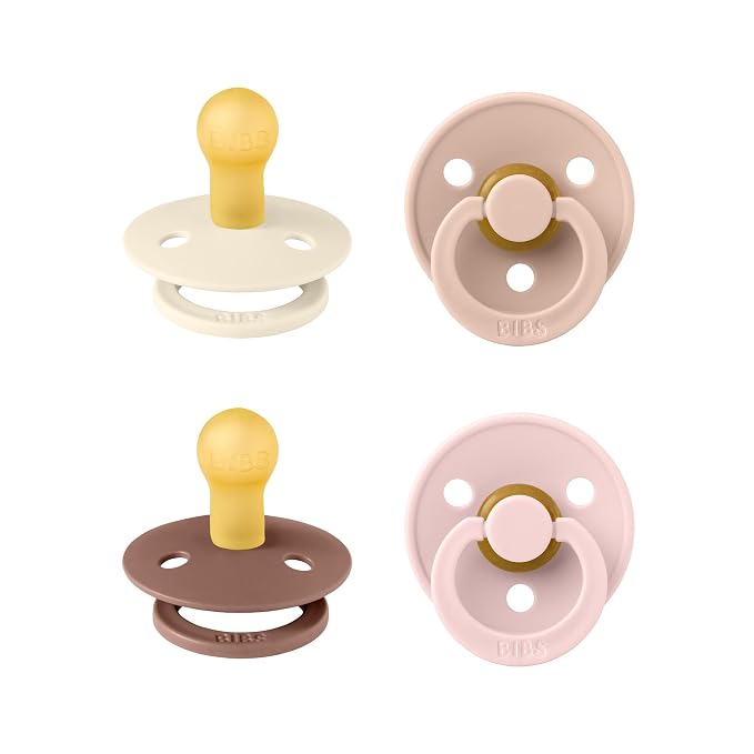 BIBS Pacifiers - Colour 4-Pack | BPA Free Baby Pacifier | Round Nipple Binkies by BIBS