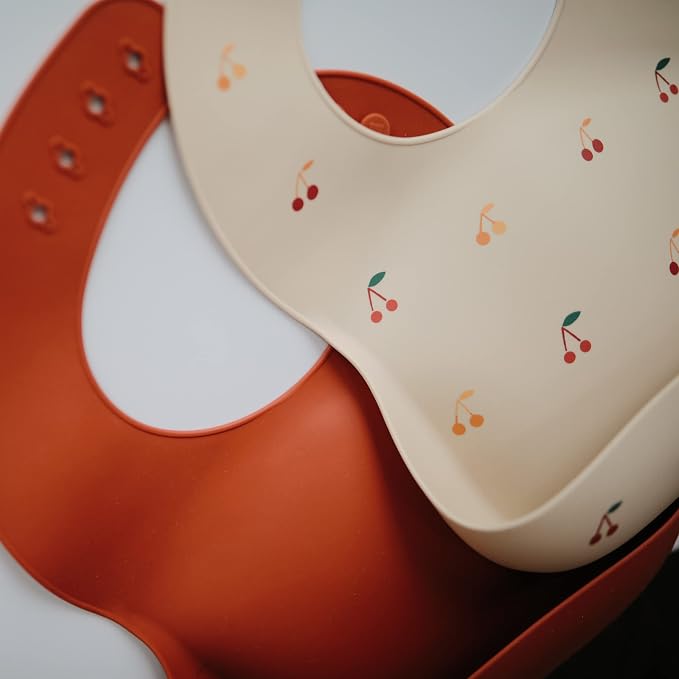 mushie Silicone Baby Bib | Adjustable Fit Waterproof Bibs - Image 2