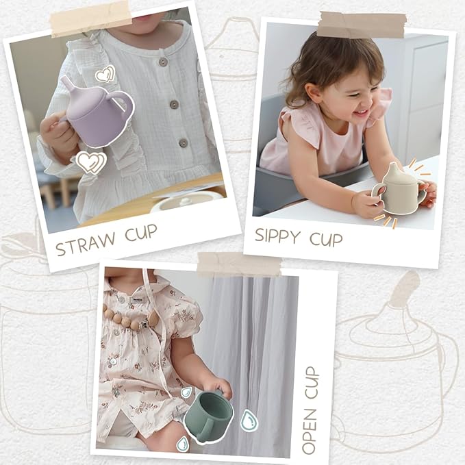 Moonkie Silicone Baby Sippy Cups | 3 Stages Training Cup Straw Cup - Image 5