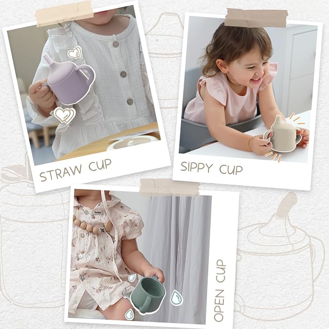 Moonkie Silicone Baby Sippy Cups | 3 Stages Training Cup Straw Cup - Image 4