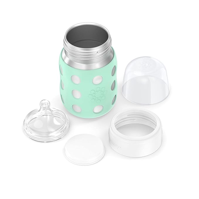 Lifefactory 8-Ounce Stainless-Steel Vacuum-Insulated Wide-Neck Baby Bottle - Image 4