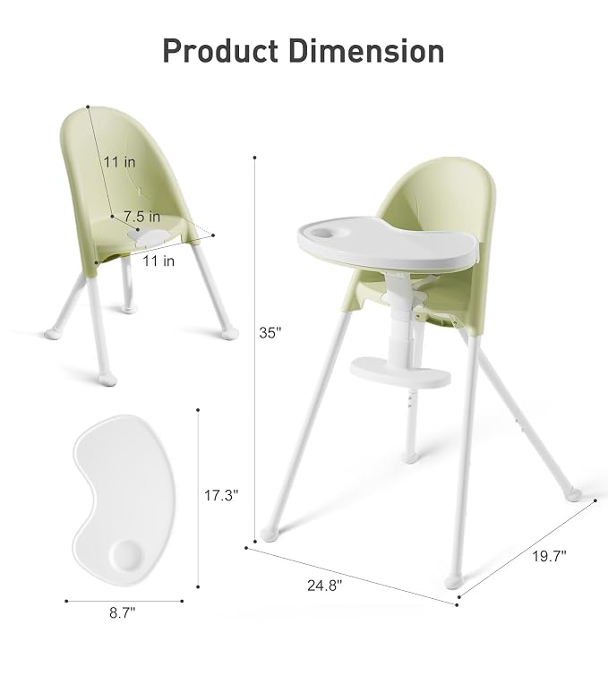 Funny Supply 3-in-1 Cute Folding High Chair, High Chairs - Image 5