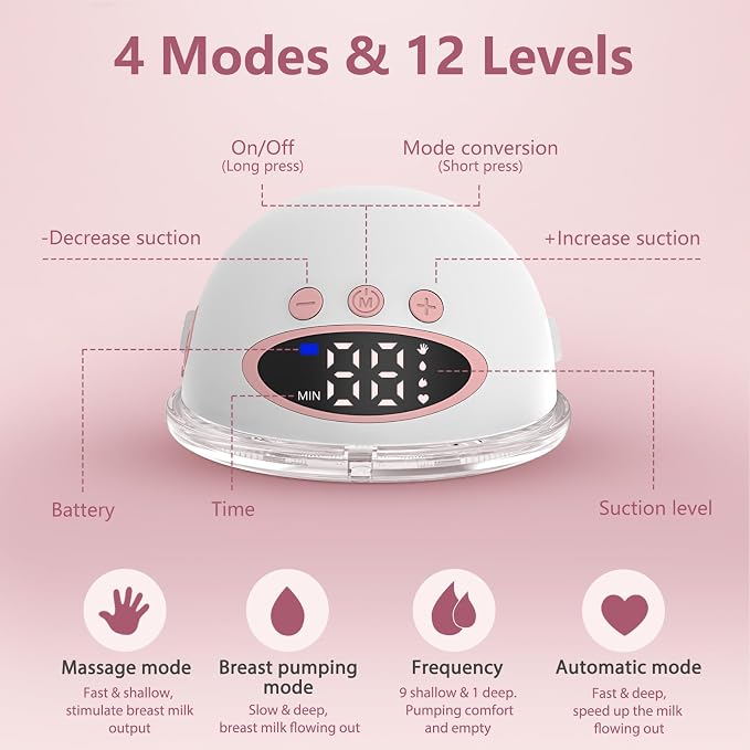 Wearable Electric Breast Pump, Hands-Free Breastfeeding Pump - Image 2