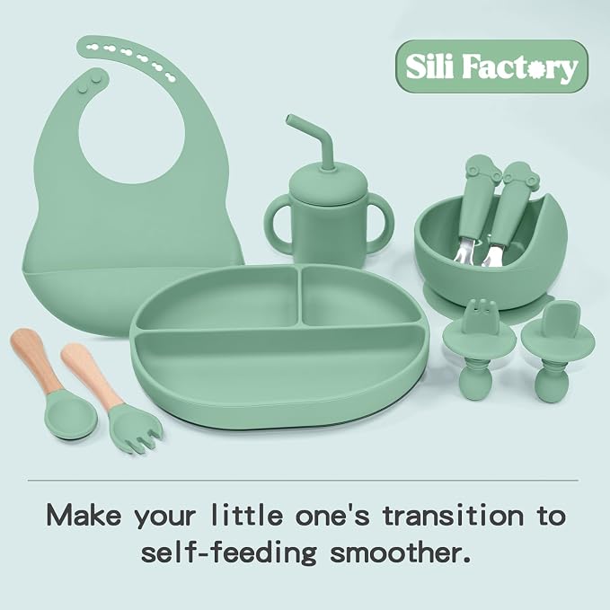 Silicone Baby Feeding Set 10Pcs, Toddler Plates - Image 7