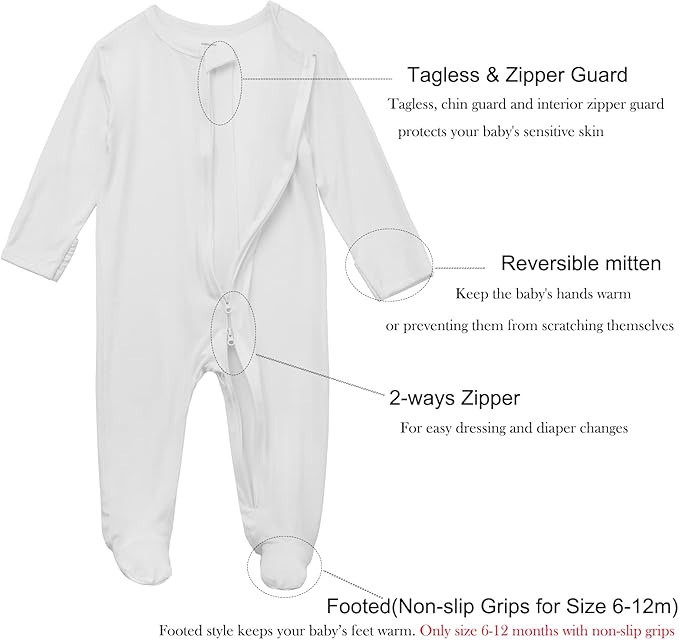 Aablexema Baby Footie Pajamas Zipper - Image 3