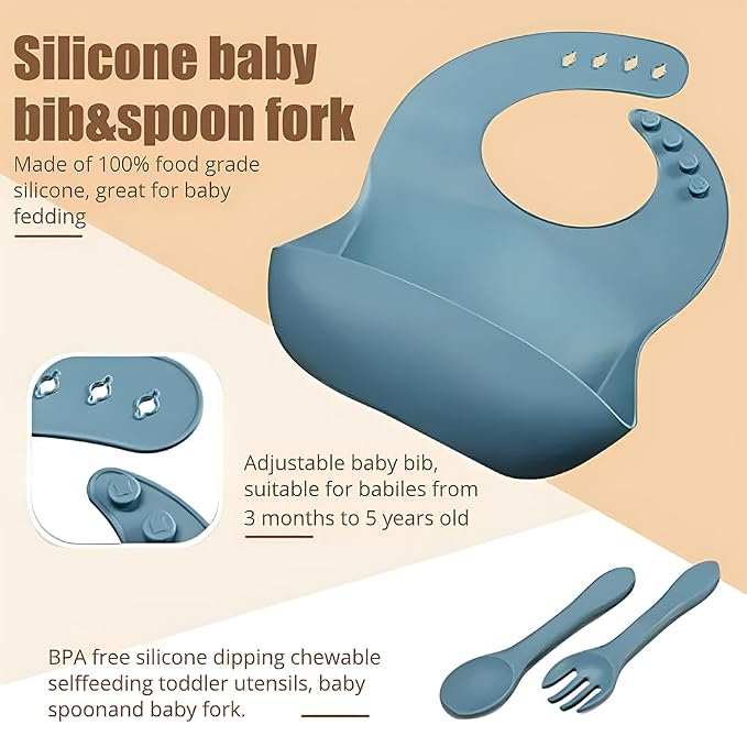 Silicone Baby Feeding Set, Miicasa Baby Led Weaning Supplies Kit - Image 3