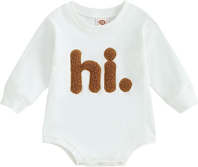VISGOGO Newborn Infant Baby Boy Girls Oversized Romper Little Dude Sweater by VISGOGO