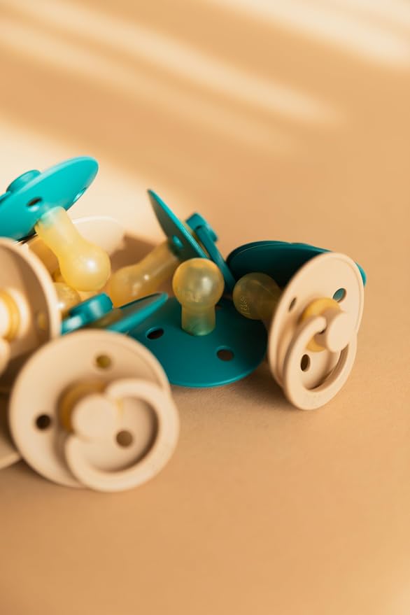 BIBS Colour Pacifier 2-Pack, BPA Free Binky Pacifier, Round Nipple. Natural - Image 5