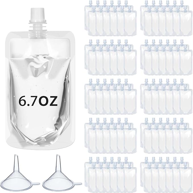 Meanplan 100 Pcs Plastic Pouches Bulk Reusable Squeeze Pouches Clear Plastic by Meanplan