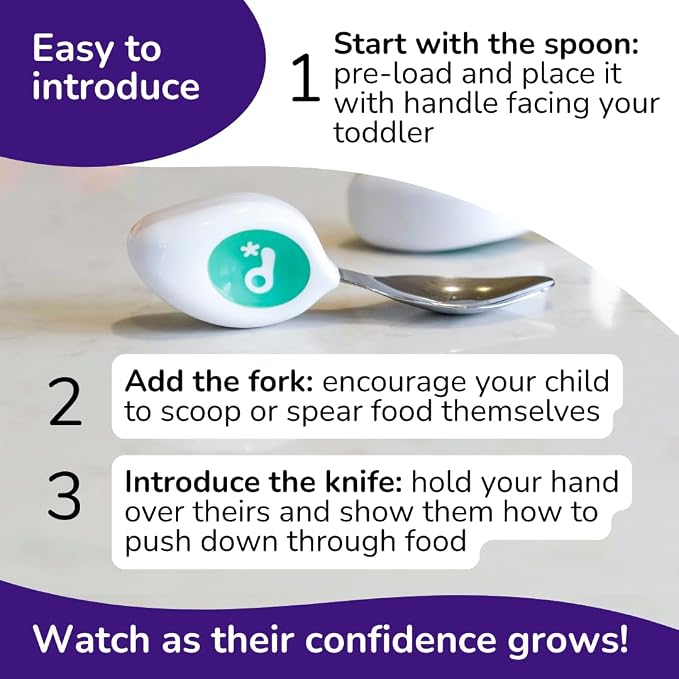doddl Toddler Utensils, Ergonomic Fork Spoon and Knife Set - Image 6