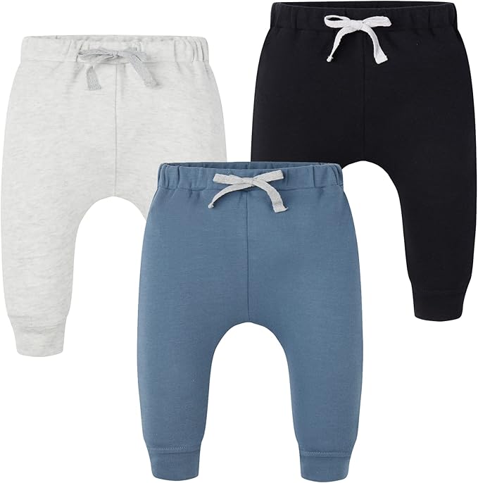 Baby 3 Pack Flexy Pants and Leggings, Infant Boys Girls Tapered Ankle Jogger by AIUI-HARNSBORN