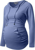GINKANA Maternity Hoodie Long Sleeves Shirts Casual Maternity Top Pregnancy by GINKANA