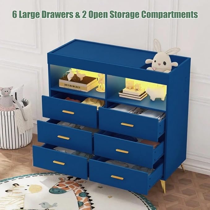Changing Table Dresser with Drawers, Baby Dresser with Changing Table Top - Image 4