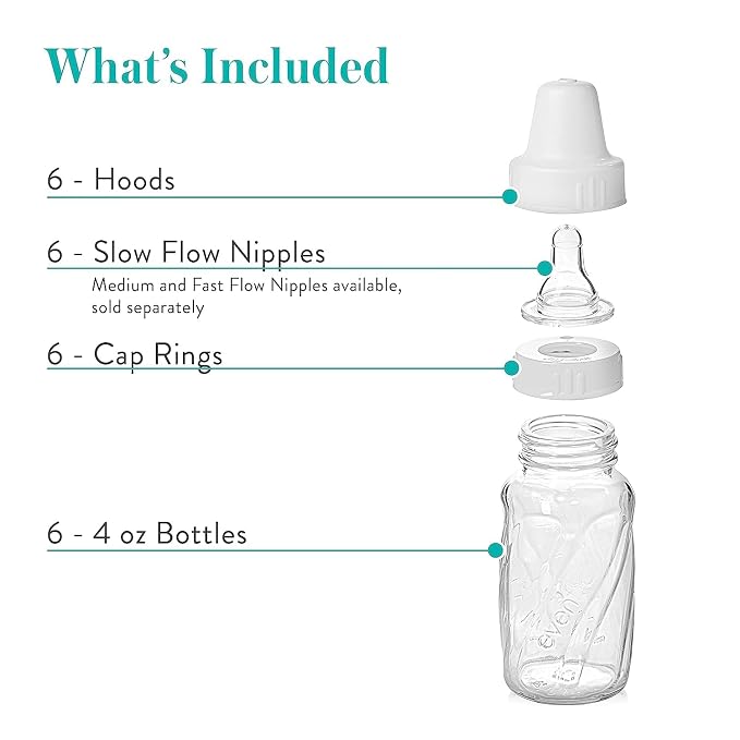 Evenflo Feeding Classic Glass, Twist Bottles, 4 Oz, 6 Bottles. - Image 3
