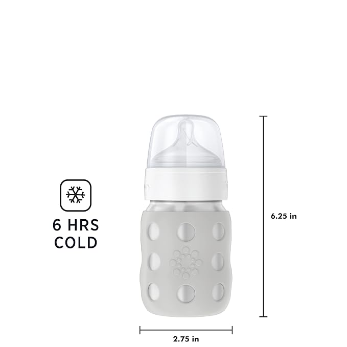 Lifefactory 8-Ounce Stainless-Steel Vacuum-Insulated Wide-Neck Baby Bottle - Image 5