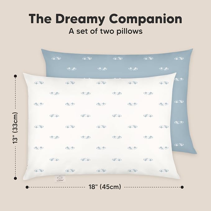 KeaBabies 2-Pack Toddler Pillow 13x18 - Image 3