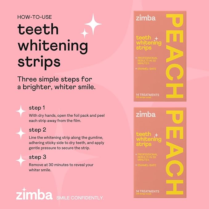 Zimba Teeth Whitening Strips Vegan Whitening Strip Enamel Safe Teeth Whitening - Image 6