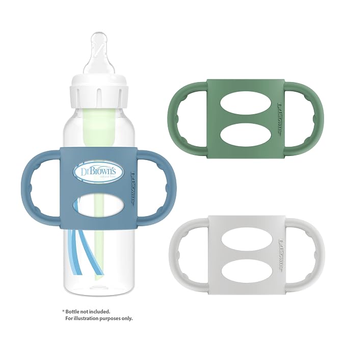 Dr. Brown's Narrow Baby Bottle Handles, 100% Silicone, Easy Grip Removable - Image 8