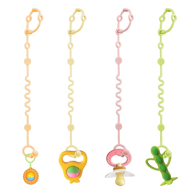Toy Straps for Baby, Adjustable Toy Holder for Stroller Accessories, Silicone by LittleHugs