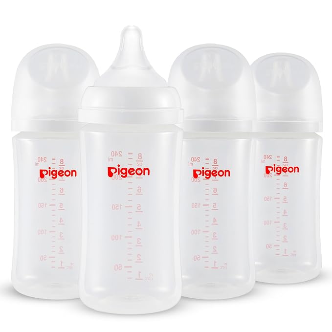 Pigeon PP Nursing Bottle Wide Neck, Anti-Colic, Streamlined Body, Natural Feel by PIGEON