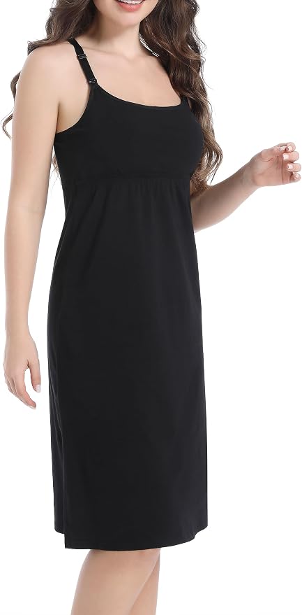 SUIEK 3-Pack Maternity Nursing Nightgown Cotton Breastfeeding Dress Pregnancy - Image 4