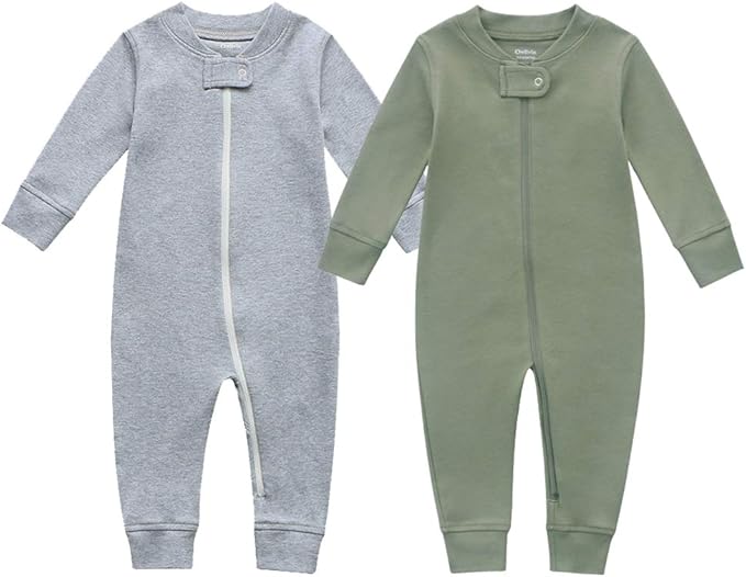 Owlivia Organic Cotton Baby Boy Girl Zip up Sleep 'N Play Pjs, Long Sleeve by Owlivia