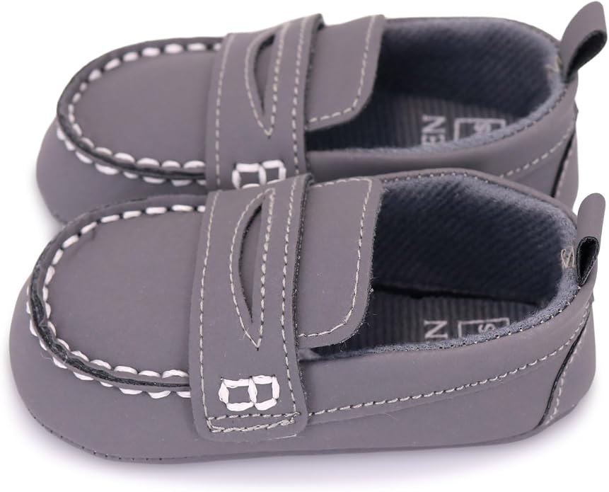 LONSOEN Baby Girls Boys Loafers Prewalker Dress Crib Shoes - Image 5