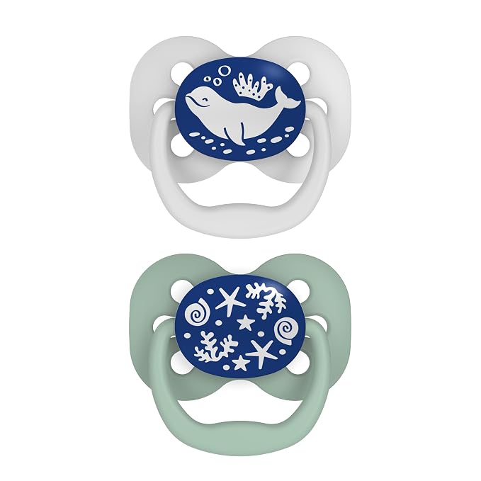 Dr. Brown's Advantage Glow-in-the-Dark Baby Pacifier, Fully Symmetrical Soother by DrBrowns