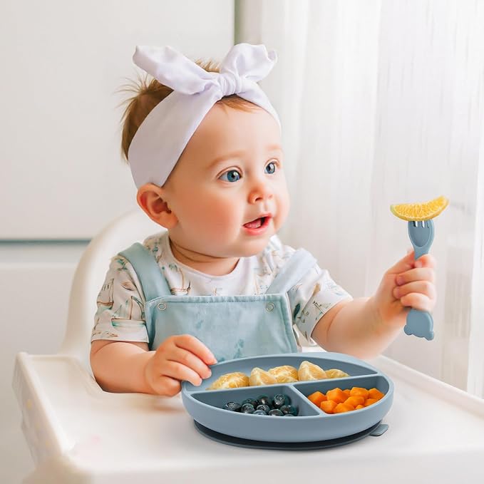 Silicone Baby Feeding Set Plates and Utensils Set - Image 4