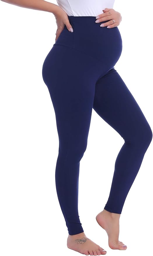 Joyaria Maternity Leggings Over The Belly Cotton Pregnancy Tight Pants Stretchy - Image 2