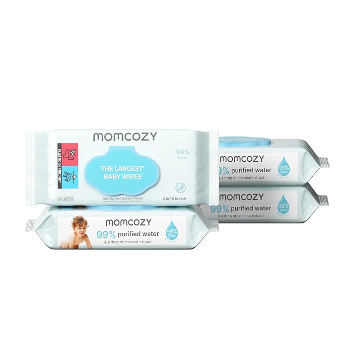 Momcozy Baby Wipes-Extra Large Size Design, 99% Water Based, Unscented & by Momcozy