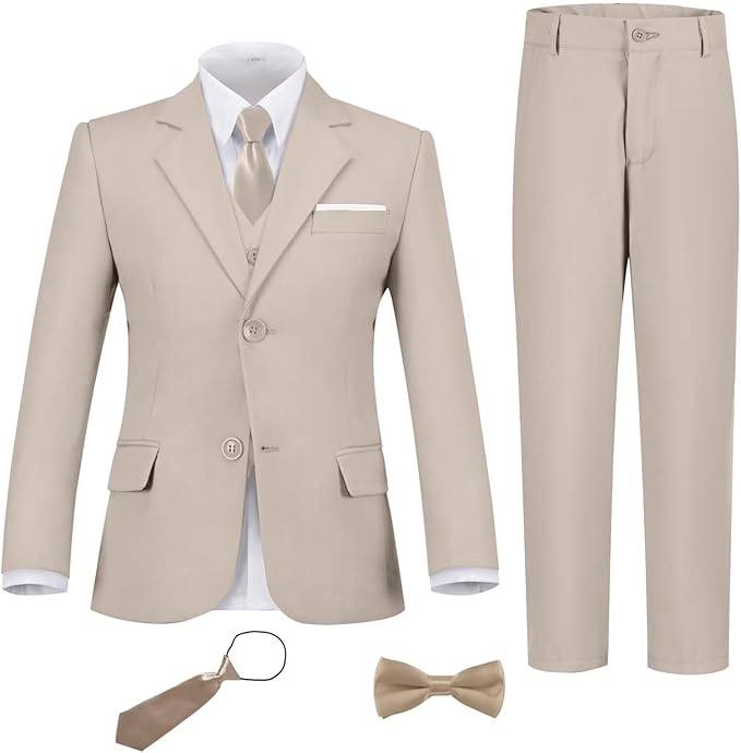 Boys Suit Set Slim Fit Kids Formal Suits Toddler Tuxedo Wedding Prom Classic by FxzpiodiMENSSUITS