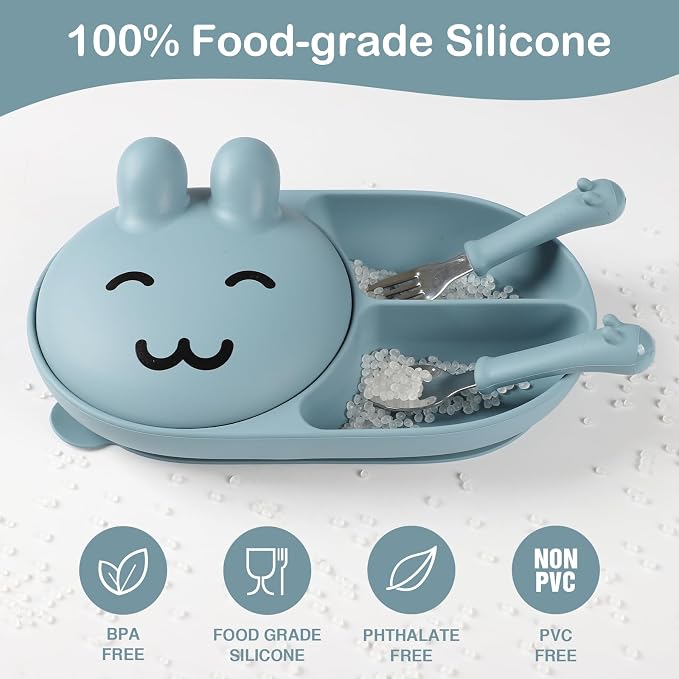 Silicone Baby Plate, Toddler plates, Self-feeding of infants after weaning - Image 2