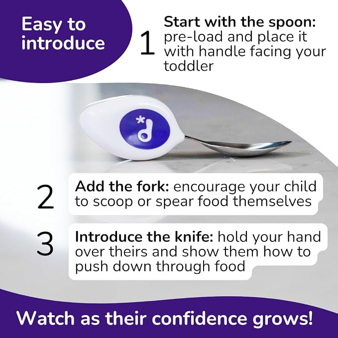 doddl Toddler Utensils, Ergonomic Fork Spoon and Knife Set - Image 6