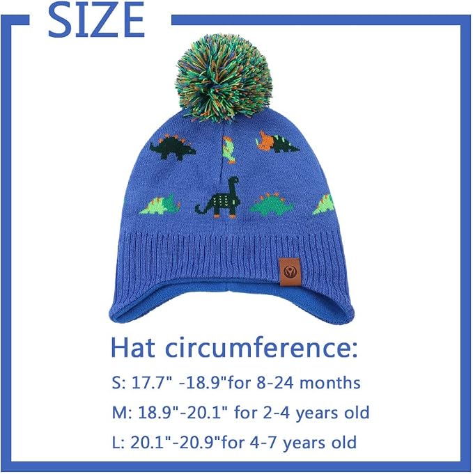 JANGANNSA Knitted Baby Hat Scarf Set Winter Warm Boys Girls Beanie Fleece - Image 9