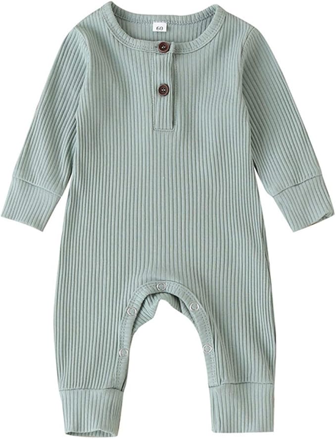 Kuriozud Newborn Infant Unisex Baby Boy Girl Clothes Button Romper Jumpsuit by Kuriozud