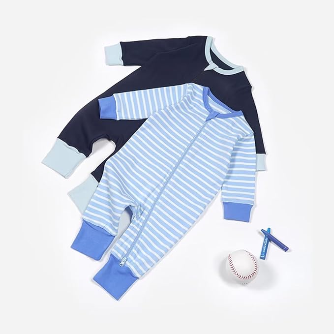 Teach Leanbh Toddler Baby Boys Girls 2-Pack Pajamas Cotton 2 Way Zipper Long - Image 5