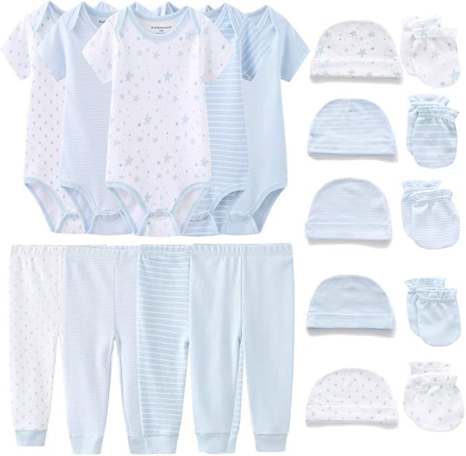 Kiddiezoom Unisex Baby Layette Essentials Giftset Clothing Set 19-Piece by Kiddiezoom