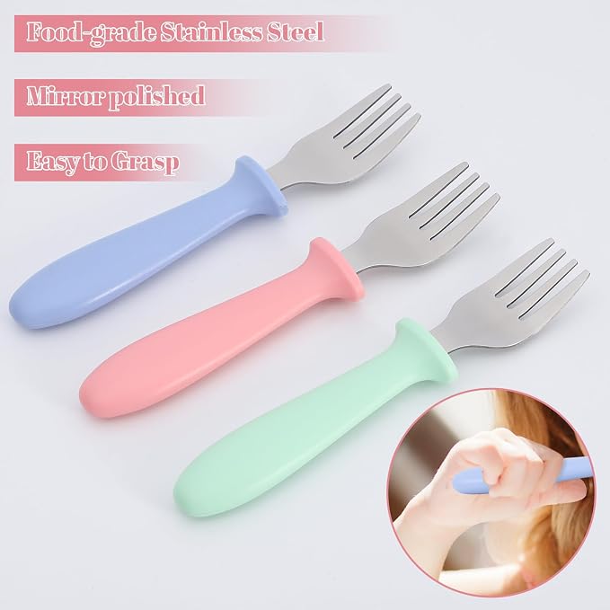 Pimoys 6-Pack Stainless Steel Toddler Forks Baby & Kids Utensils - Image 5