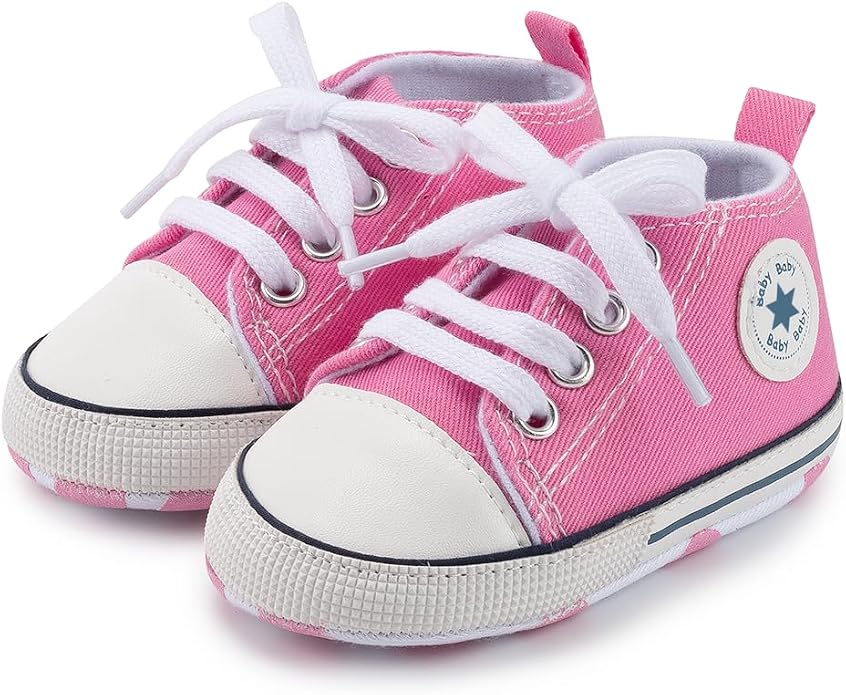 Meckior Baby Girls Boys Canvas Sneakers Soft Sole High-Top Ankle Infant First - Image 6