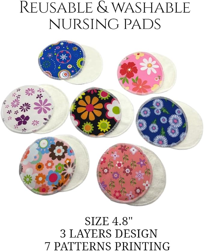 Reusable Nursing Pads 14 Pack, Washable Breast Pads - Image 2