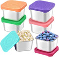 6Pack 6oz Stainless Steel Snack Containers by HTEVW