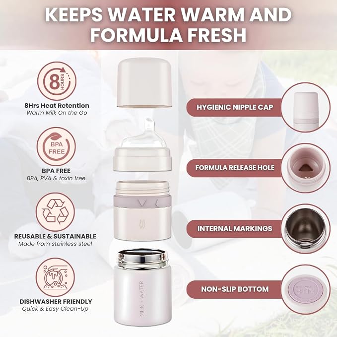 MILK & WATER All in One Baby Bottle & Baby Formula Dispenser On The Go - Image 7
