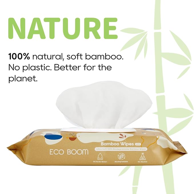 ECO BOOM Bamboo Viscose Wipes | Non-Toxic, Organic & Biodegradable Baby Wipes | - Image 4