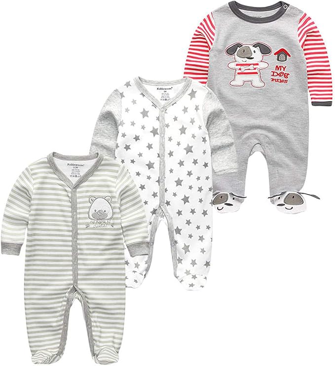 Kiddiezoom Baby and Toddler Boys'Snug Fit Footed One-Piece Romper Jumpsuit by Kiddiezoom