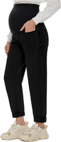 POSHGLAM Women's Maternity Jeans Over Belly Comfy Stretch 28'' Boyfriend Jeans by POSHGLAM