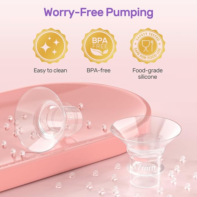 Nuliie 8PCS Silicone Flanges Insert Replacement Kit, Flange Sizing Kit 17mm - Image 3